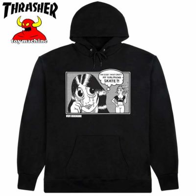 スラッシャー THRASHER THR×TOY MACHINE GIRLFRIEND L/S HOODIE(BLACK)