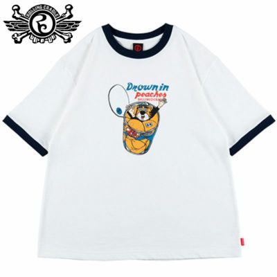ローリングクレイドル ROLLING CRADLE DROWN IN PEACH RINGER TEE(WHITE)