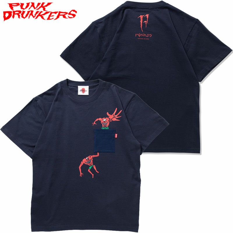 パンクドランカーズ PUNK DRUNKERS ポケットにモンスターTEE(BLACK