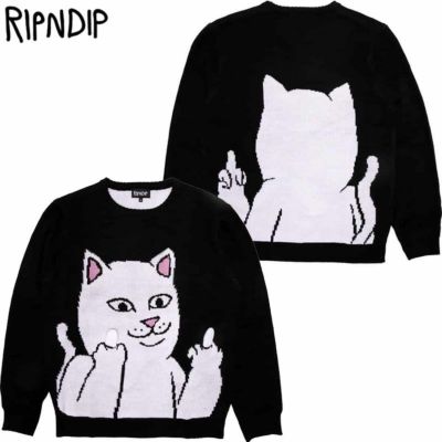 リップンディップ RIPNDIP LORD NERMAL FLIPPY KNITTY KNIT SWEATER(BLACK)