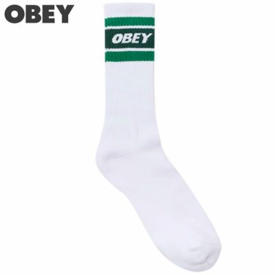 オベイ OBEY COOPER 2 SOCKS (WHITE/GREEN)