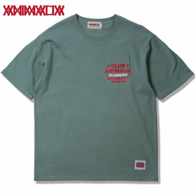 アニマリア ANIMALIA 10.2OZ HEAVY POCKET S/S T-SHIRTS - CLUB ANIMALIA -(S.GREEN)