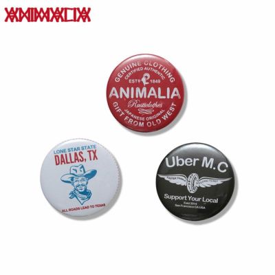 アニマリア ANIMALIA PINBACK BUTTON - BIG(BLACK/RED/WHITE)