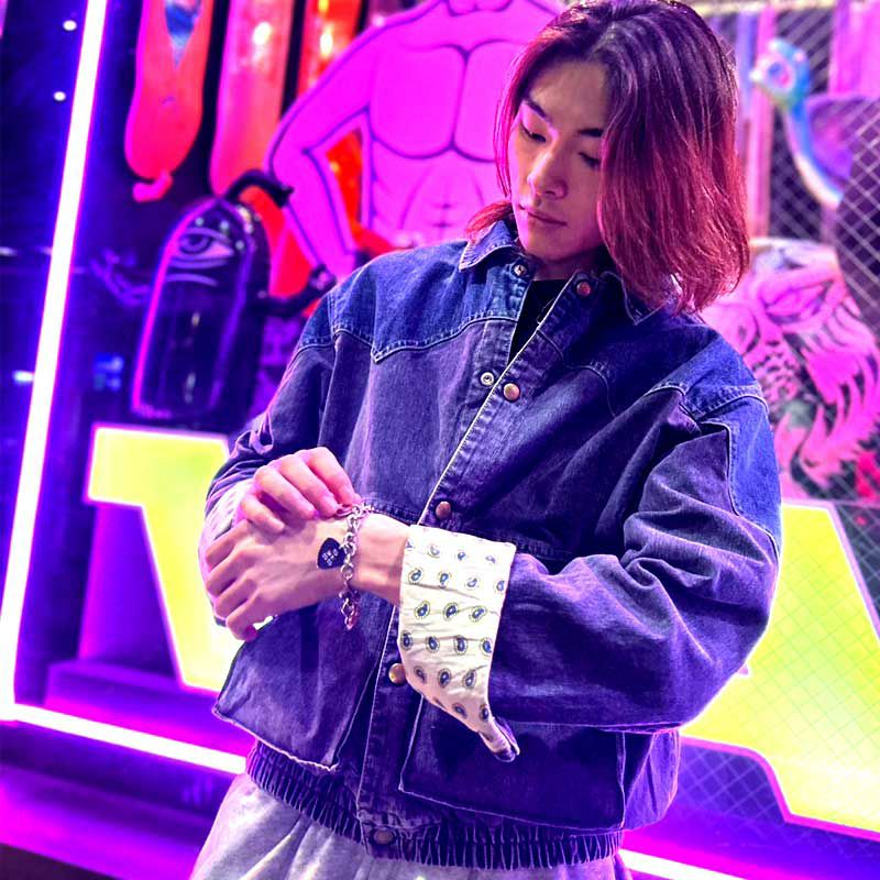 ヘッドグーニー HEADGOONIE 1985 TIMETRAVELERS BOMBER JACKET(INDIGO