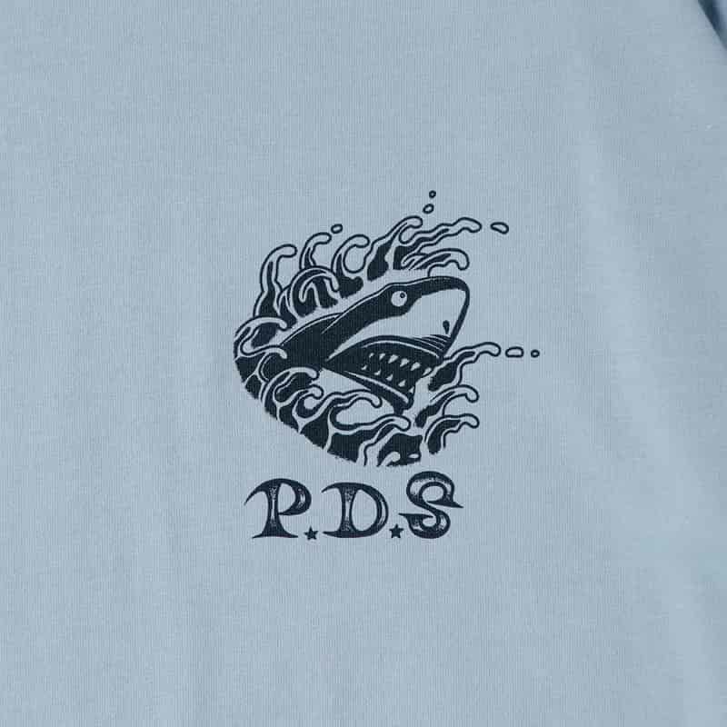 パンクドランカーズ PUNK DRUNKERS タトゥー鮫人BIGロンTEE(S.BLUE